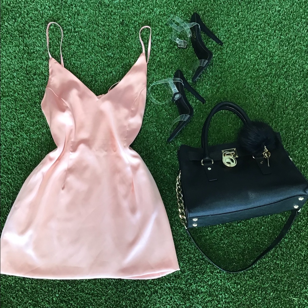 Pink spaghetti strap dress
